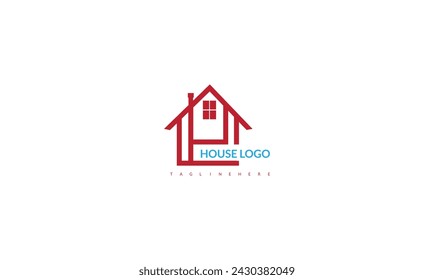 Real Estate vector logo design template. House red color with white background, abstract concept icon.