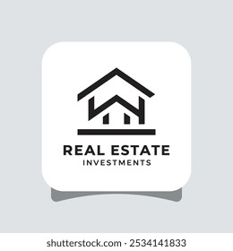 Design de logotipo de vetor imobiliário