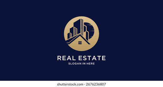 Inspiração de design de logotipo de vetor imobiliário