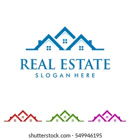 real estate vector logo design with home shape