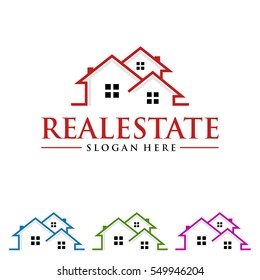 Real Estate Vector Logo Design With Home Shape