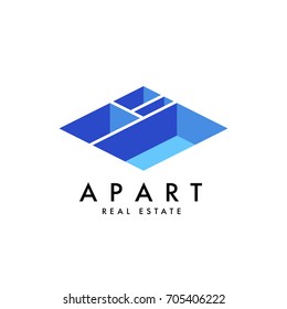 Real estate vector logo design template for corporate identity. Apartment isometric plan icon template layout.