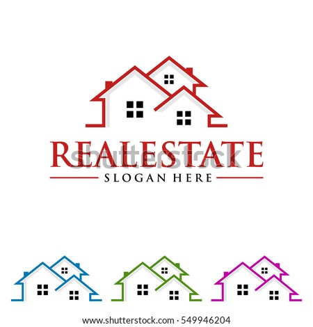 real estate vector logo design with home shape