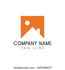 Real Estate vector logo. House abstract concept icon.