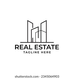 Real Estate vector logo.
House city vector logotype. 
Premium real estate logo. 
Line home icon symbol.
Usable for Construction Architecture Building Logo Design Template Element.
