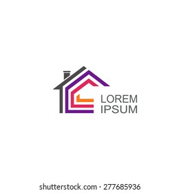 Real Estate vector logo. House abstract concept icon.