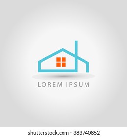 Real Estate Vector Logo. House Abstract Concept Icon.