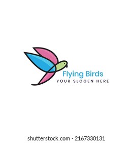 Símbolo de logotipo vectorial inmobiliario con aves