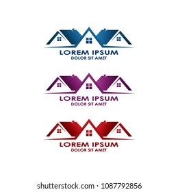 real estate vector logo template in different color 