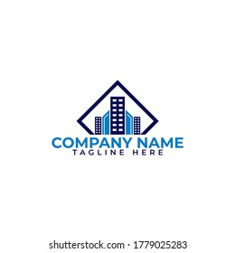 Estate Vector Logo. Logo Vorlage Immobilien, Wohnung, Haus, Miete, Business. City Building Skizze House Apartment Vektorgrafik Logo-Design Vorlage