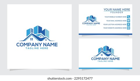 Real estate vector logo template, simple realty with line and roof represented strong and modern real estate
