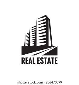 Real Estate - vector logo template concept. Modern buildings sign illustration. Abstract cityscape. Design element.
