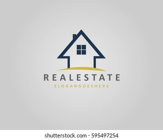 Real Estate vector logo template design elements. Icon House, logo type, Branding