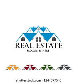 Real estate vector logo template,residential building property 