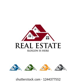 Real estate vector logo template,residential building property 