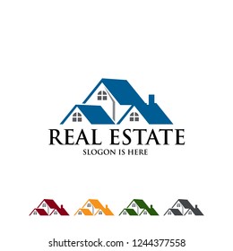 Real estate vector logo template,residential building property 