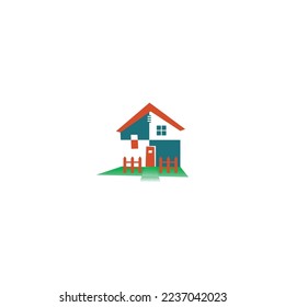 Real estate vector love design house logo icon template image stock photo