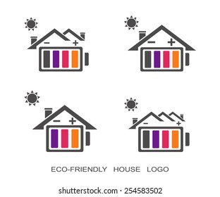 Real Estate vector set logo design template. Eco-friendly house abstract icon. Eco energy logo 