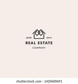 Real Estate Vintage Retro Logo Template