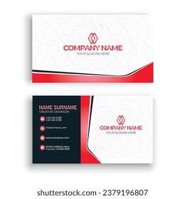 real estate visiting card, business card set with abstract pattern. successful business with house building symbol vector corporate identity template with simple logo