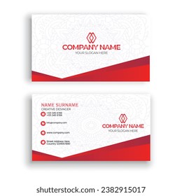 real estate visiting card, business card set with abstract pattern. successful business with house building symbol vector corporate identity template with simple logo