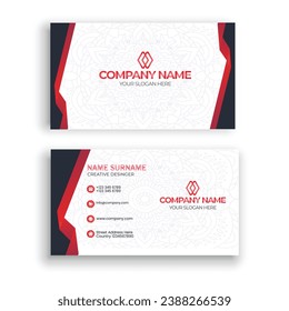 real estate visiting card, business card set with abstract pattern. successful business with house building symbol vector corporate identity template with simple logo