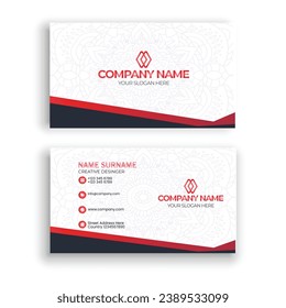 real estate visiting card, business card set with abstract pattern. successful business with house building symbol vector corporate identity template with simple logo