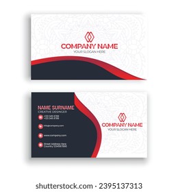 real estate visiting card, business card set with abstract pattern. successful business with house building symbol vector corporate identity template with simple logo