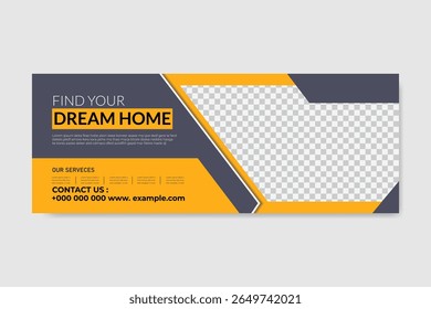 Real estate web banner and social media banner cover template