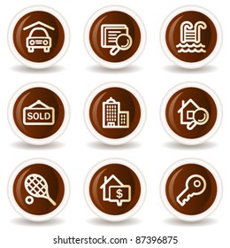 Real estate web icons, chocolate buttons