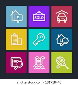 Real estate web icons, color buttons