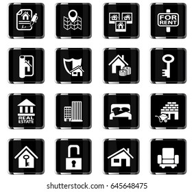 real estate web icons for user interface design