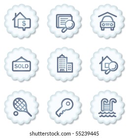 Real estate web icons, white buttons