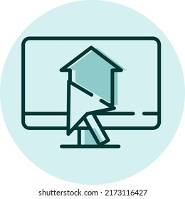Web inmobiliaria, ilustración, vector sobre fondo blanco.