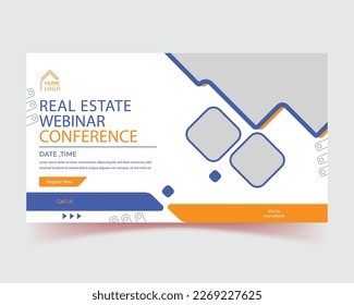 real estate webinar design vector, school ad banner vector, cover vector or any other site benner design