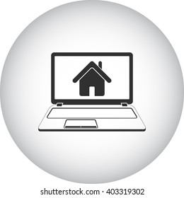 Real estate website sign  simple icon on  background