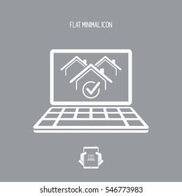 Real estate website symbol - Vector icon of computer application