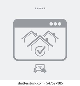Real estate website symbol - Vector icon of computer application