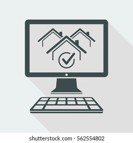 Real estate website symbol - Vector icon of computer application