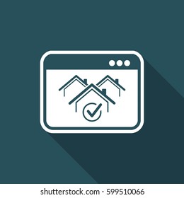 Real estate website symbol - Vector icon of computer application