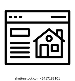 Diseño de la línea vectorial del sitio web inmobiliario