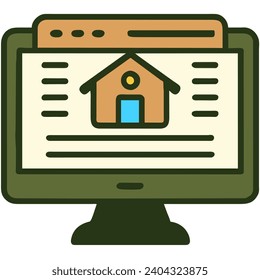 Immobilienwebsite. Vektor-Icon-Illustration