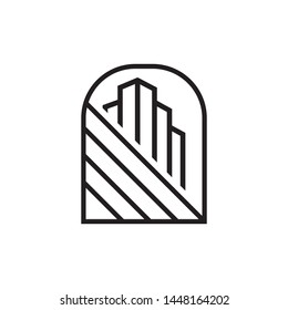 Vector de plantilla de logotipo de la ventana inmobiliaria
