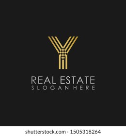 Real estate y letter logo graphic