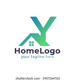 Real Estate Y Letter Logo Design. Usable for Construction Architecture Building Logo. Flat Vector Logo Design Ideas Template Element. Eps10 Vector
