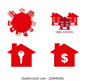 real estates icons over white background. vector illustration