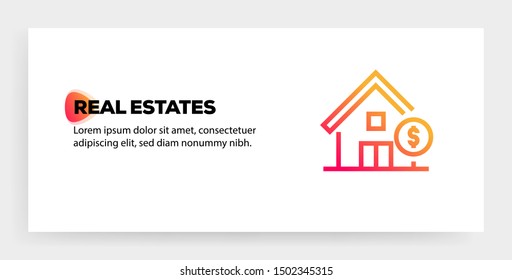 REAL ESTATES AND ILLUSTRATION ICON CONCEPT