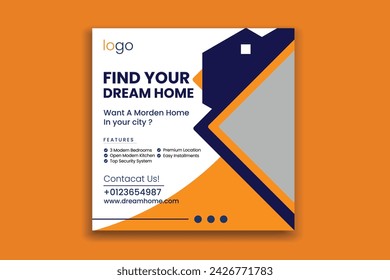 Real Estates Social Media Post Banner, Real Estates Social Media Post
