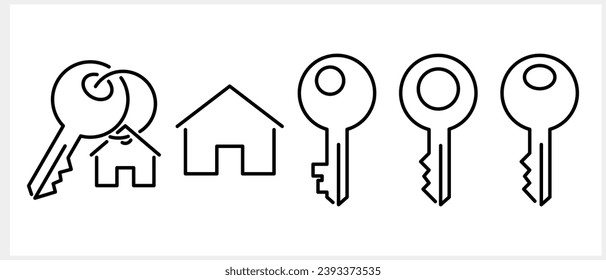 Real estete icon isolated Sketch key clipart Vector stock illustration EPS 10
