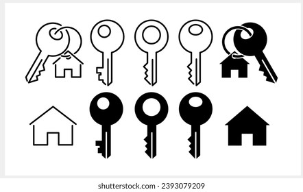 Real estete icon isolated Stencil key clipart Vector stock illustration EPS 10